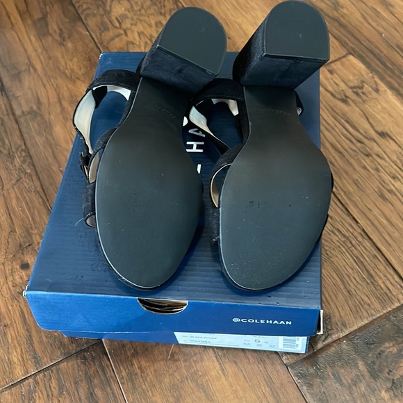 Cole Haan New Kadi Black Suede Block Heels - Picture 3 of 3